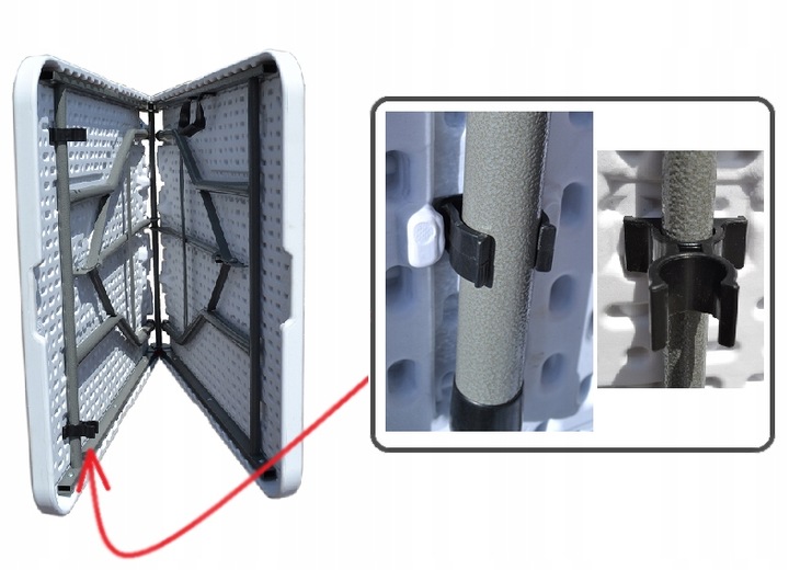 STÓŁ CATERINGOWY SKŁADANY WALIZKA BANKIETOWY OGRODOWY 180 CM WYTRZYMAŁY