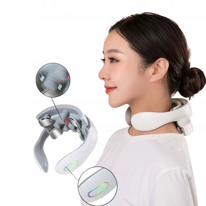 MASAŻER SZYI SZTYWNOŚĆ KARKU BÓL PRĄDY TENS 9 GŁOWIC GRZANIE 5 PROGRAMÓW