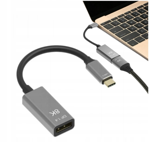 Kabel Adapter USB-C DisplayPort 1.4 8K 5K 4K Display Port Żeński 144 240Hz