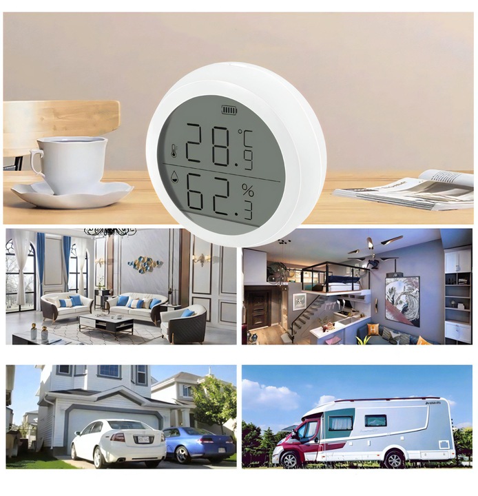 Czujnik Temperatury i Wilgotności ZigBee TUYA LCD Smart Life Dom