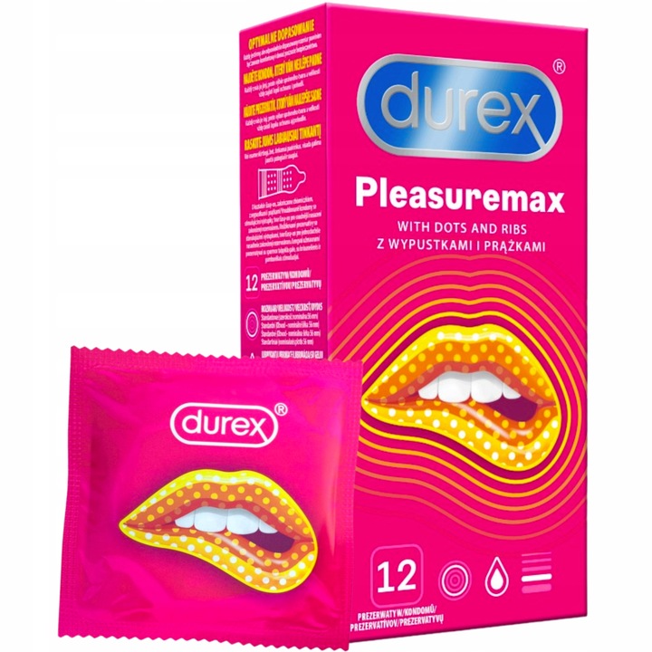 Durex PLEASUREMAX potęgujące doznania prążkowane + wypustki 12 sztuk