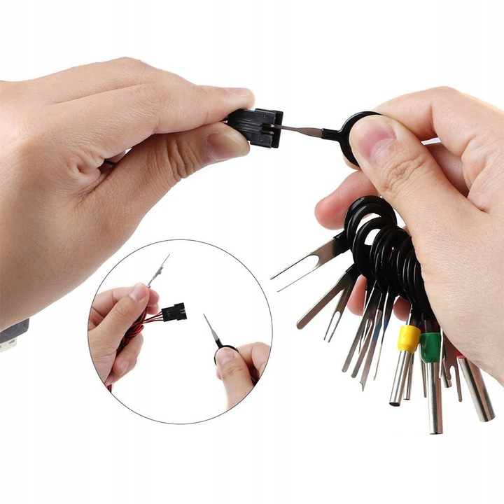 Zestaw 41 szt. WYJMAKI do pinów do demontażu KLUCZE do konektorów ETUI