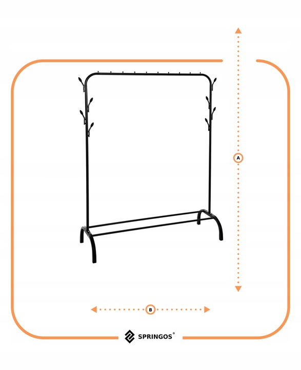 WIESZAK STOJAK NA UBRANIA BUTY STOJĄCY PODŁOGOWY LOFT METALOWY