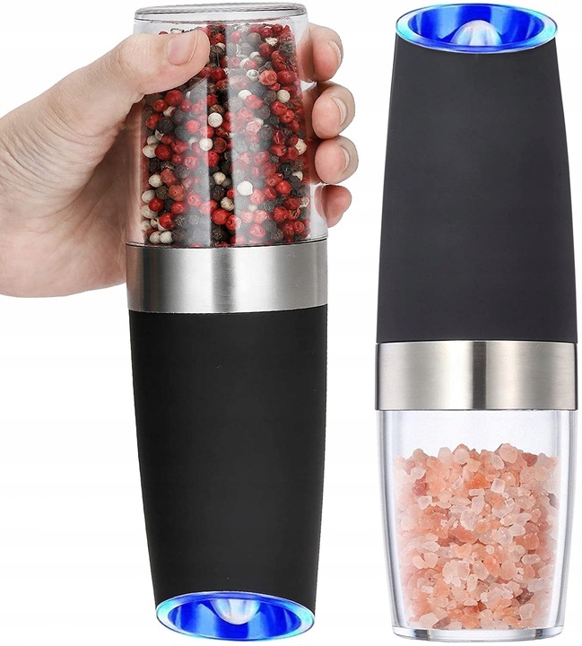 Młynek Elektryczny do Soli i Pieprzu Zestaw 2 Młynków do Mielenia Przypraw