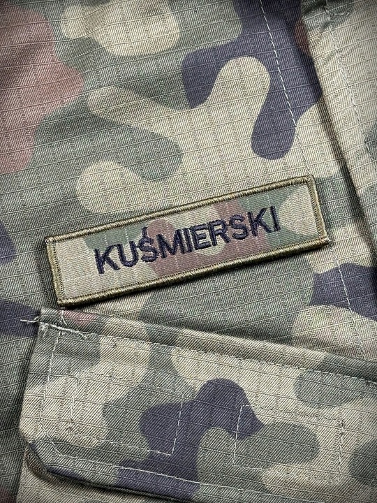 IMIENNIK nazwisko na mundur x 4 szt. ramka KHAKI, identyfikator na mundur