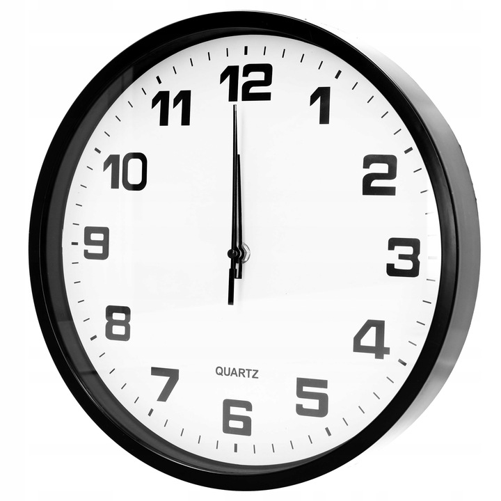 ZEGAR ŚCIENNY czarny 30 cm do salonu kuchni klasyczny