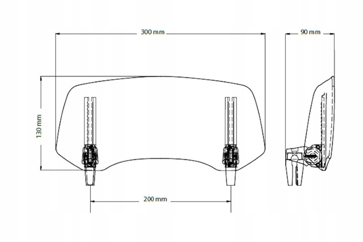 PUIG 20764W REGULOWANY DEFLEKTOR DO SZYB I OWIEWEK PRZEZROCZYSTY CLIP-ON