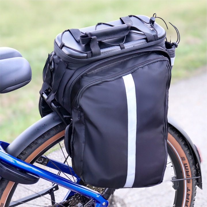 SAKWA ROWEROWA na bagażnik ROWER DUŻA Sztywna TORBA POJEMNA EVI + Pokrowiec