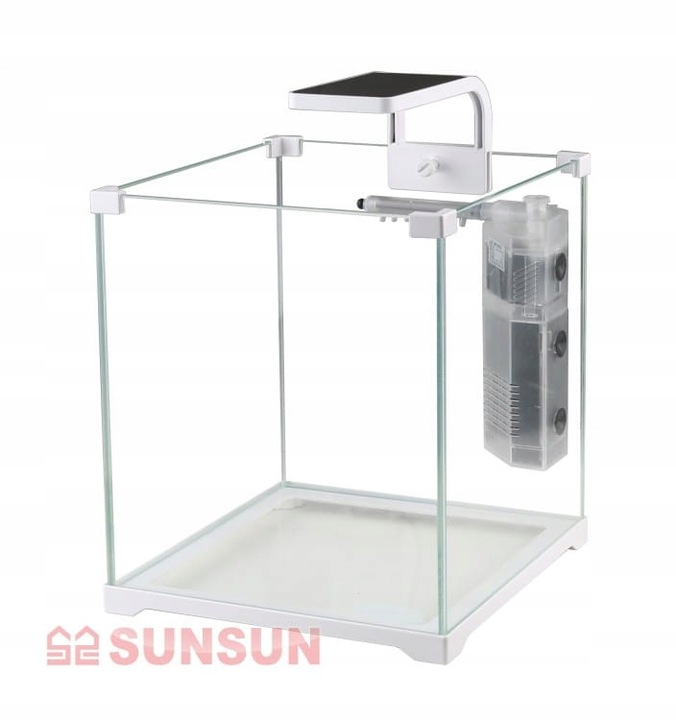 Krewetkarium 15L Akwarium Kostka GOTOWY ZESTAW Lampa LED Filtr