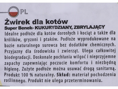 Super Benek Corn Cat żwirek kukurydziany 7l