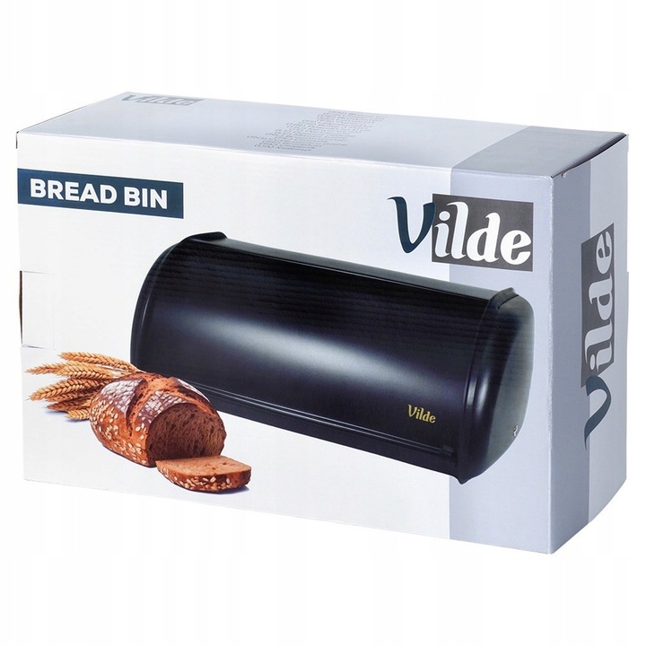 Duży CHLEBAK czarny metalowy pojemnik kuchenny na pieczywo chleb bułki