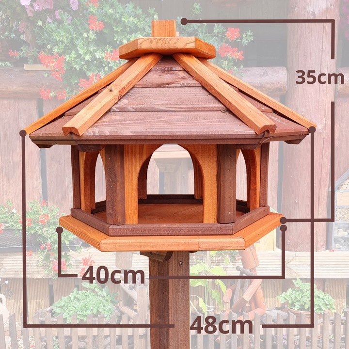 KARMNIK DLA PTAKÓW DUŻY DREWNIANY STOJĄCY DOMEK