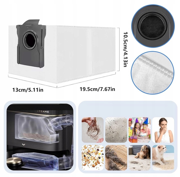 ZESTAW FILTRY SZCZOTKI WORKI DO DREAME X40 ULTRA COMPLETE / X40 PRO /