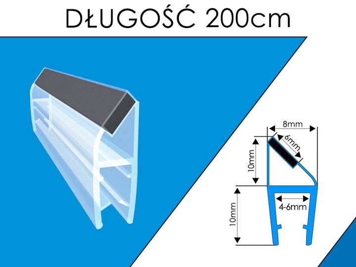 U7 USZCZELKA MAGNETYCZNA DO KABINY PRYSZNICOWEJ DO DRZWI Z MAGNESEM