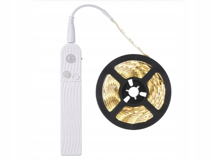 TAŚMA LED MONO 2M Z CZUJNIKIEM RUCHU NA BATERIE