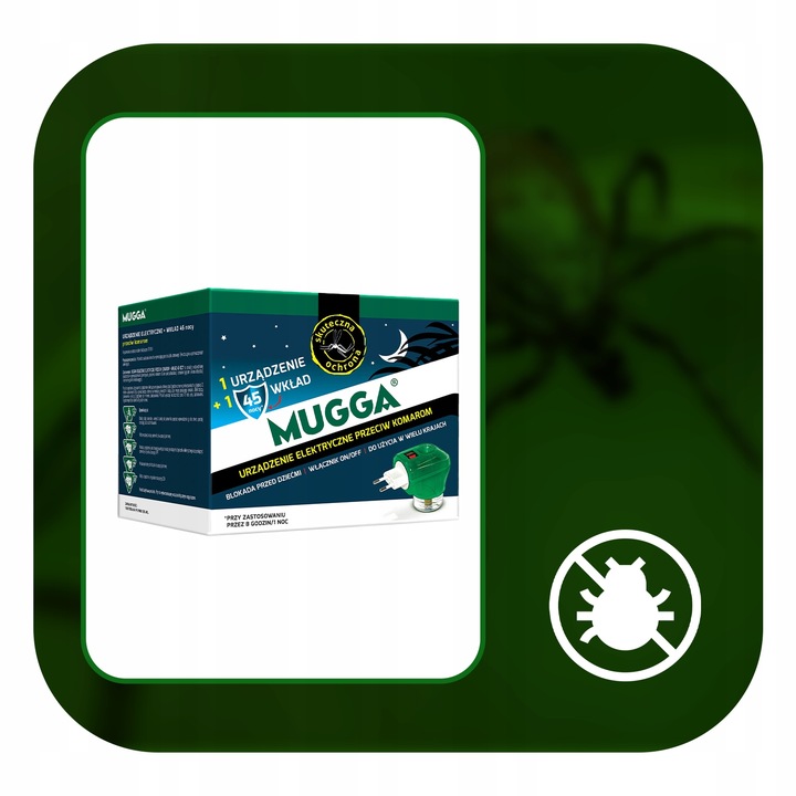 MUGGA DO KONTAKTU ZWALCZA KOMARY OWADY NA 45 NOCY URZĄDZENIE+WKŁAD