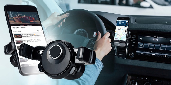 UCHWYT DO KRATKI NAWIEWU DO SLOTU CD NA TELEFON SMARTFON DO AUTA WEBSKI