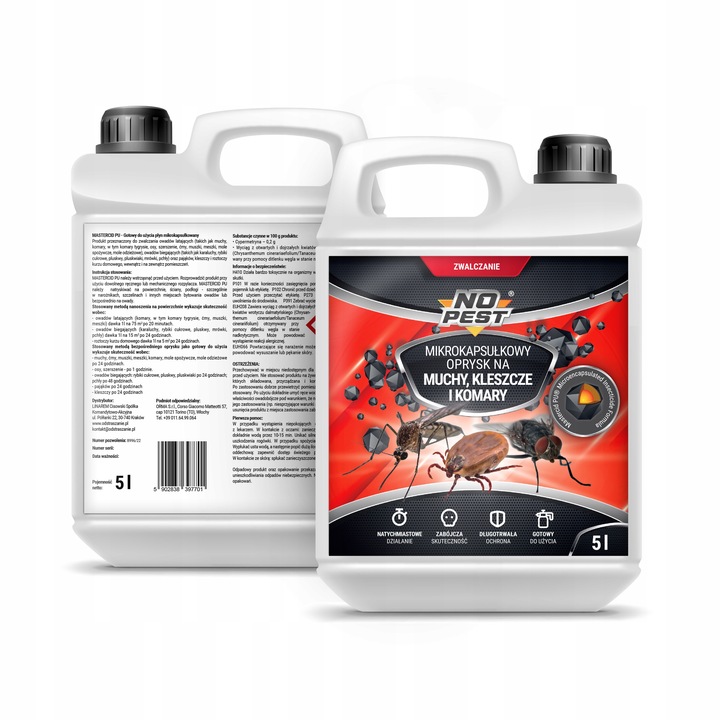SILNY OPRYSK NA KLESZCZE KOMARY MUCHY 5L CYPERMETRYNA MOCNY