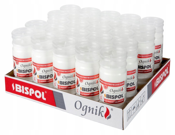 BISPOL wkład parafinowy do zniczy 14,5 cm WP3 zgrzewka 24 sztuki