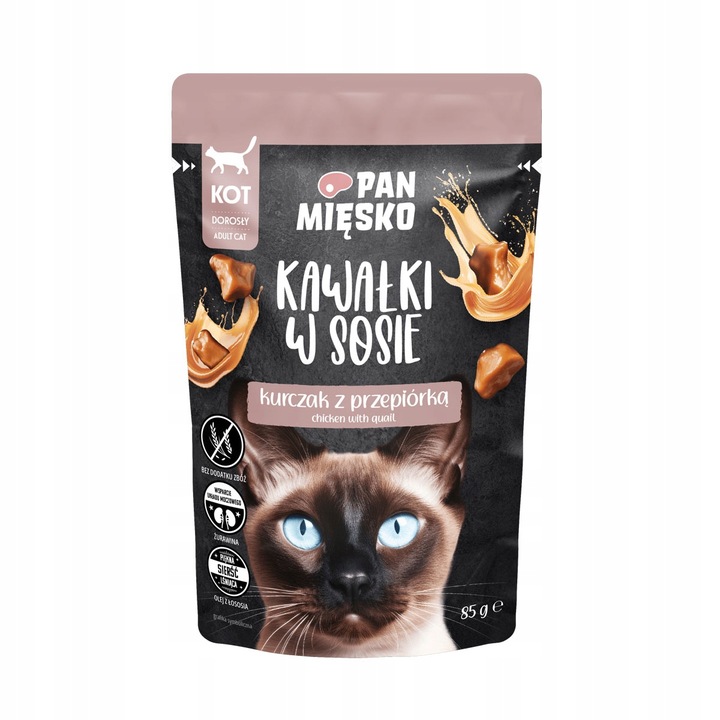 PAN MIĘSKO KARMA DLA KOTA MOKRA KAWAŁKI W SOSIE MIX SMAKÓW 12x85G