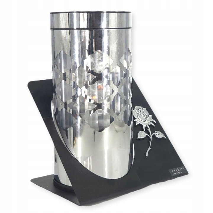 SOLARNY ZNICZ LED NAGROBNY SREBRNY WYTRZYMAŁY WIECZNA LAMPKA PARIS 23CM