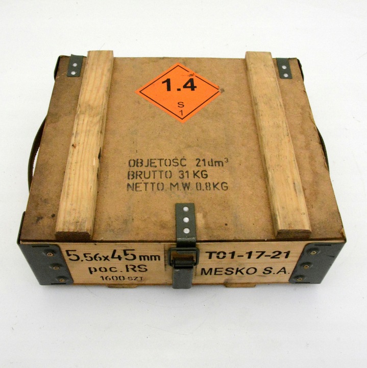 Skrzynia skrzynka drewniana po amunicji 40x35x15cm