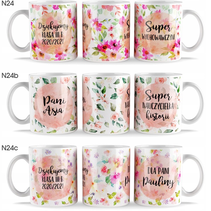 prezent dzień NAUCZYCIELA PRZEDSZKOLANKI WYCHOWAWCY kubek z imionami