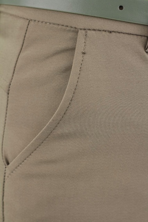 ELEGANCKIE SPODNIE BAWEŁNIANE CYGARETKI WYSOKI STAN DUŻE ROZMIARY + PASEK