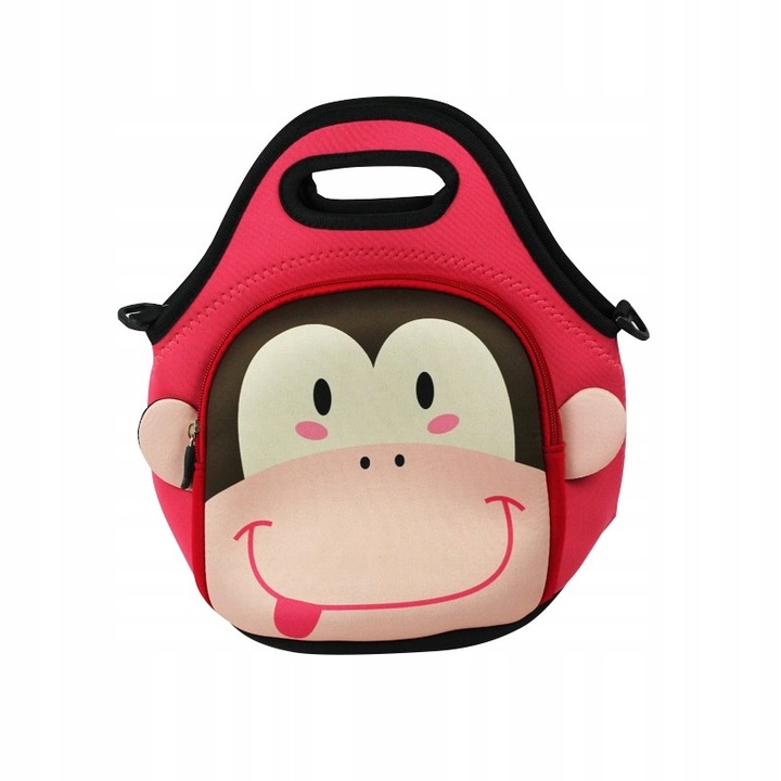 TOREBKA dla dziewczynki z kieszonką na zamek ŚNIADANIÓWKA dla dzieci MONKEY