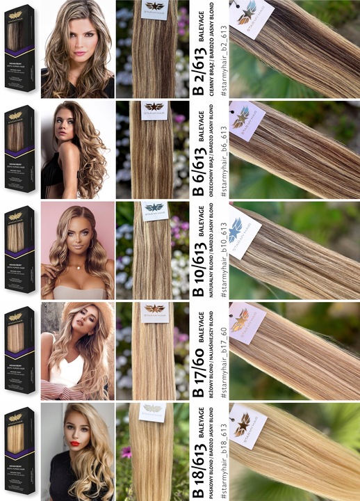 Włosy doczepiane naturalne CLIP-IN 50-55cm 3 taśmy