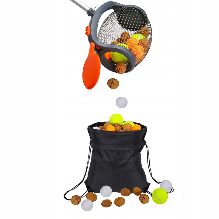 ZBIERACZKA DO OWOCÓW I ORZECHÓW ZBIERAK DUŻY Z RĄCZKĄ WYSUWANĄ RAMP