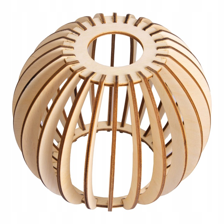 Klosz DREWNIANY do lamp na E27 LOFT DREWNO BOHO