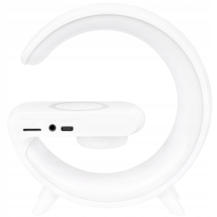 LAMPKA BIURKOWA LED RGB GŁOŚNIK RADIO gamingowa ŁADOWARKA INDUKCYJNA