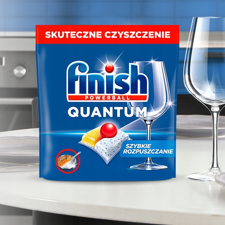 Finish Quantum All in 1 Kapsułki do Zmywarki Lemon Cytryna 100 sztuk