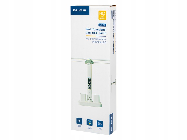 PODWÓJNA LAMPKA BIURKOWA LED Z WYŚWIETLACZEM ZEGAR DATA ORGANIZER TEMP