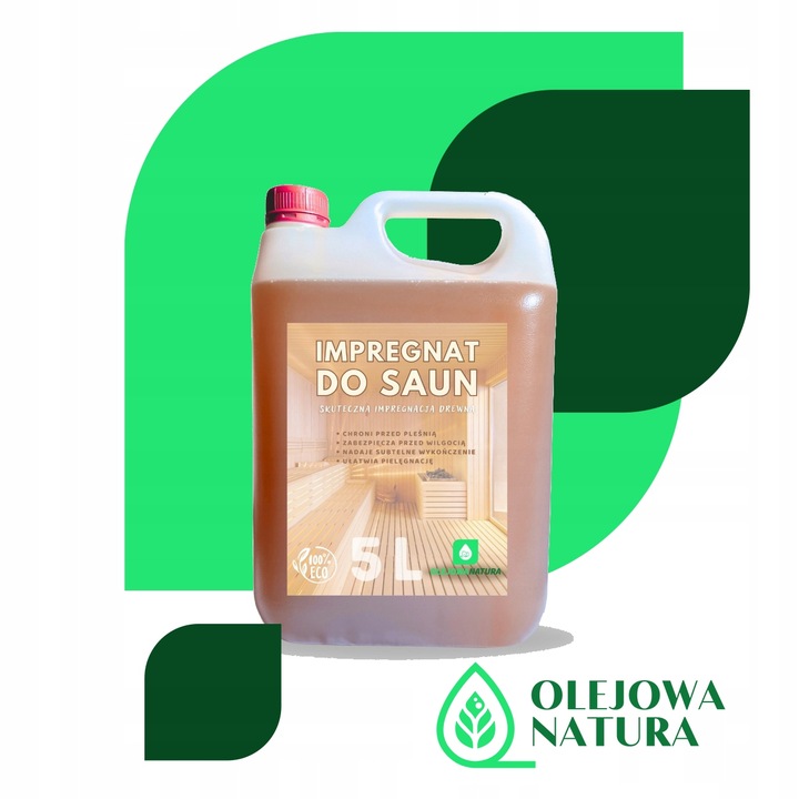 OLEJ IMPREGNAT DO SAUN IMPREGNACJA DREWNA W SAUNIE 5L + PĘDZEL GRATIS