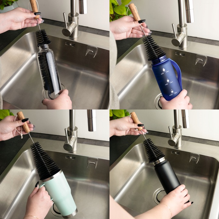 SZCZOTKA DO CZYSZCZENIA BUTELEK SATURATORA CZARNA WYCIOR CZYŚCIK