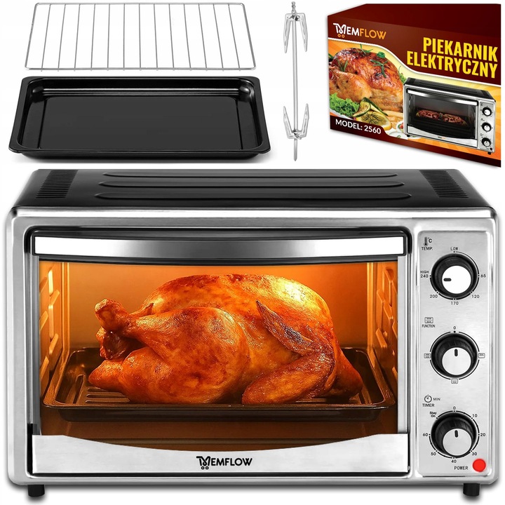 MINI PIEKARNIK PIECYK ELEKTRYCZNY Z TERMOOBIEGIEM DO PIECZENIA 25L