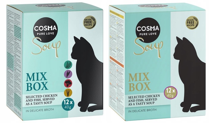 Mokra karma dla kota Cosma soup 12 x 40 g mix smaków 0,48 kg