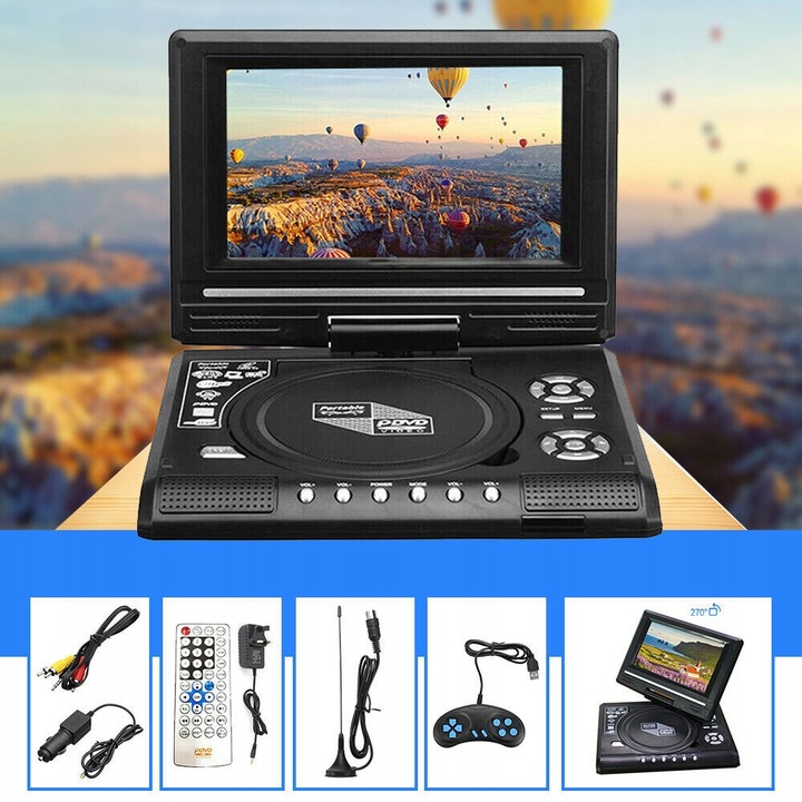 ODTWARZACZ DVD PRZENOŚNY SAMOCHODOWY USB KONSOLA