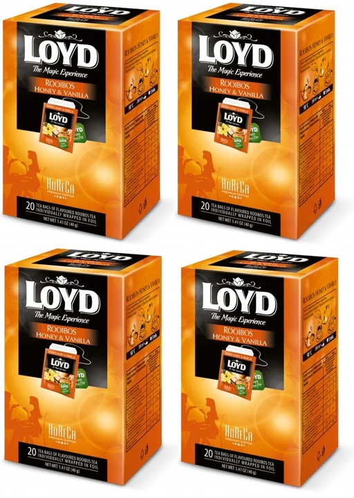 Herbata ziołowa w kopertach Loyd Rooibos miód i wanilia 20szt x20