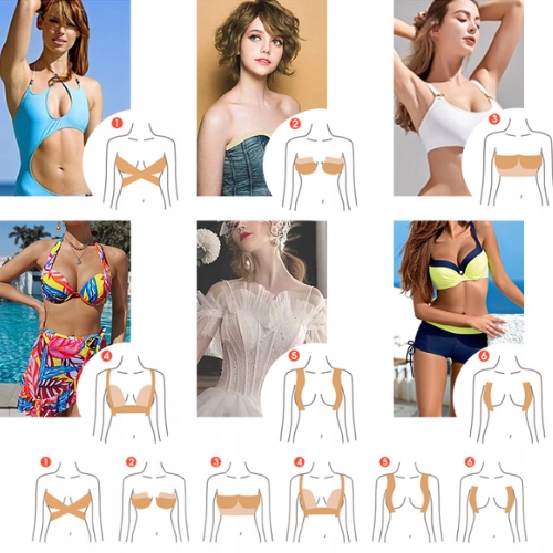 ORYGINALNA TAŚMA UNOSZĄCA PODTRZYMUJĄCA MODELUJĄCA BIUST SUKNIA GOŁE PLECY