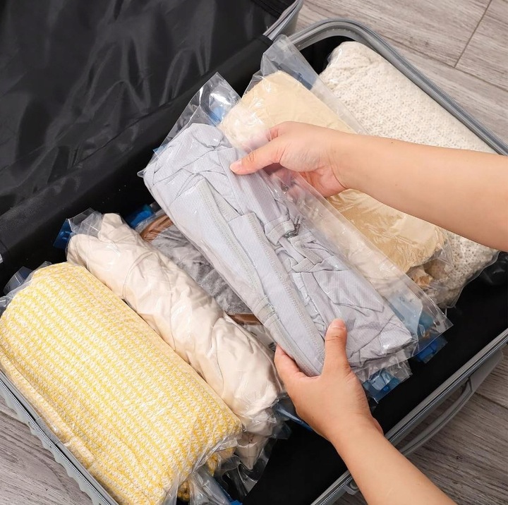 WORKI PRÓŻNIOWE Na Ubrania Pościel Torby, ZESTAW 10 SZTUK + POMPKA