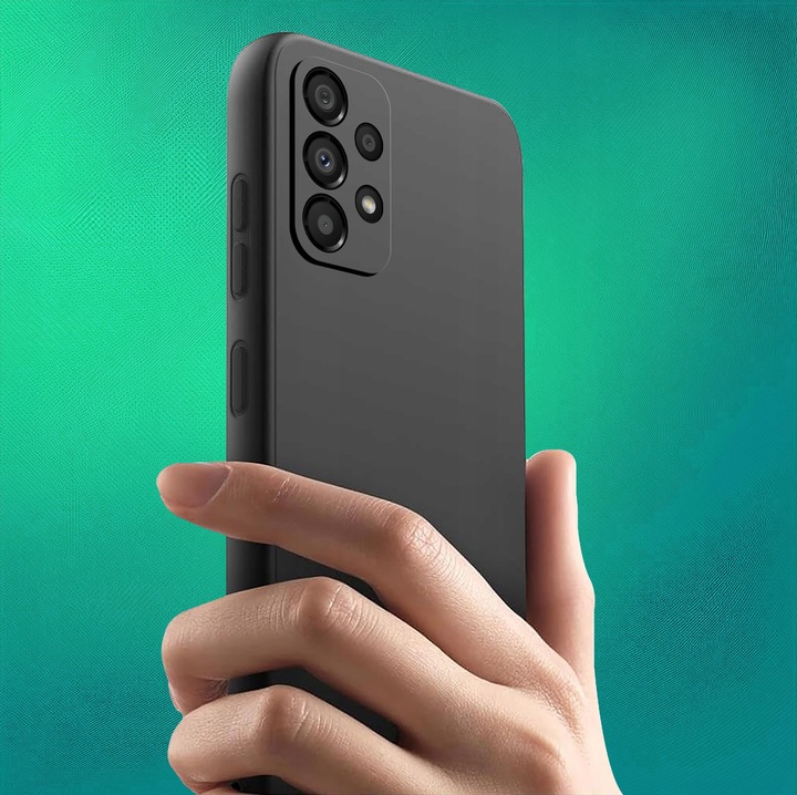 ZESTAW Etui do Samsung A53 5G | Matowe Czarne Silikon Slim +3 SZTUKI SZKŁO