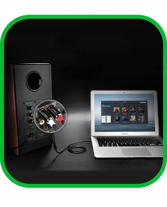 Kabel Przewód Audio JACK 3,5 mm 2x RCA Chinch STEREO 5M HQ Pozłacany