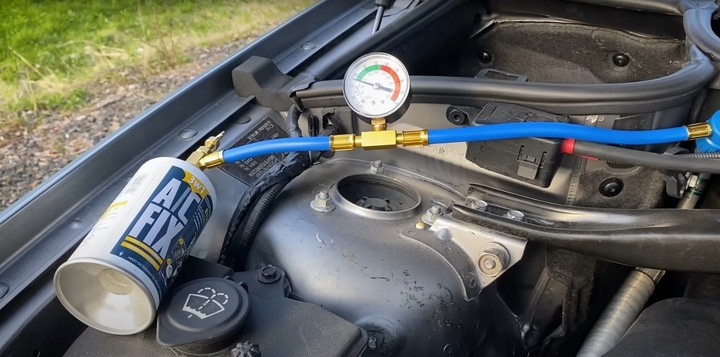 A/C FIX Uszczelniacz 3w1 + GAZ R1234YF +40% + PRZEWÓD Z MANOMETEM +ADAPTER