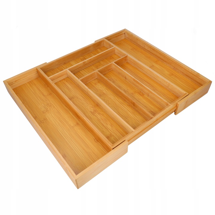 WKŁAD DO SZUFLADY na sztućce bambusowy rozsuwany regulowany organizer 52x43