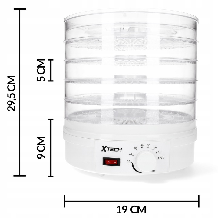 SUSZARKA SPOŻYWCZA DO GRZYBÓW OWOCÓW WARZYW ZIÓŁ ŻYWNOŚCI 600W 5 POZIOMÓW