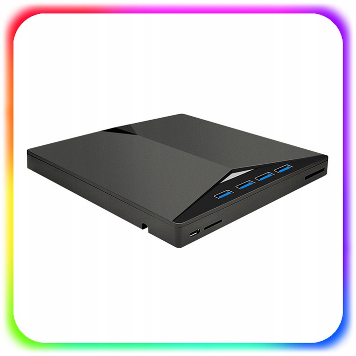 NAPĘD ZEWNĘTRZNY CD DVD ODTWARZACZ PŁYT PRZENOŚNY NAGRYWARKA HUB USB-C 3.0
