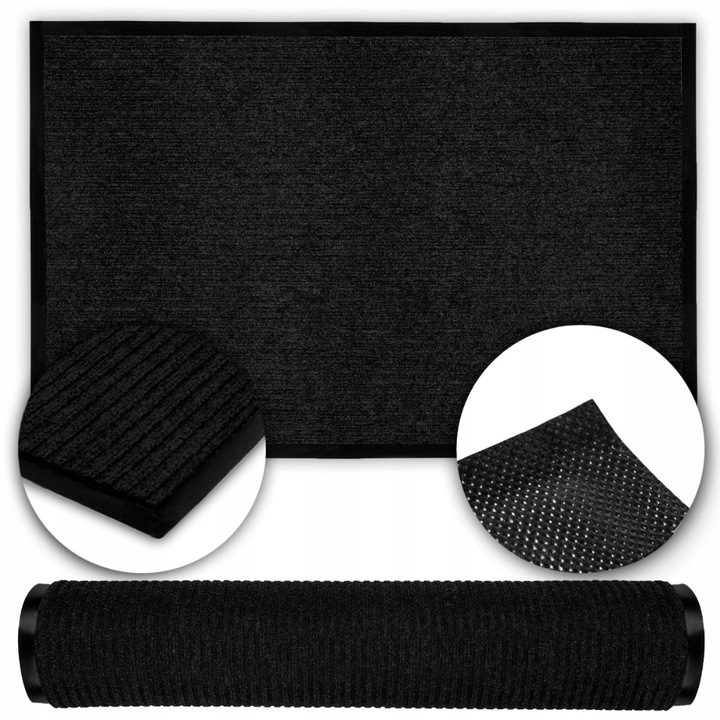 Wycieraczka mata do butów pod drzwi wejściowa czarna zewnętrzna 90x150cm